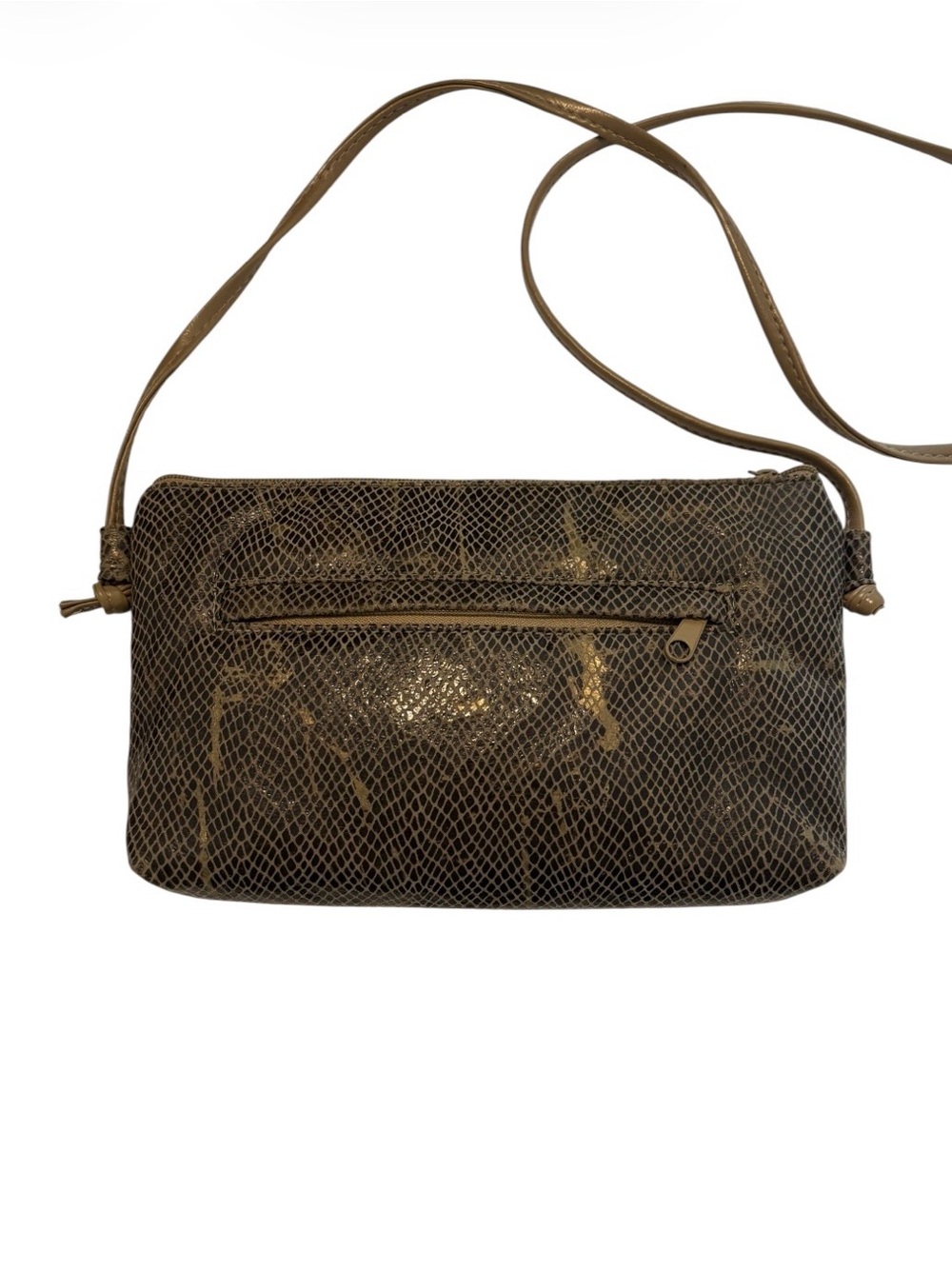VintageBags By Pinky Miami Leather Crossbody Bag in Metallic Taupe/light green - Picture 5 of 5